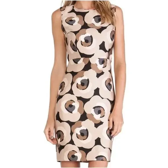 Kate Spade Silk Deco Rose Della Sheath Sleeveless Dress Size 4 - Picture 4 of 14